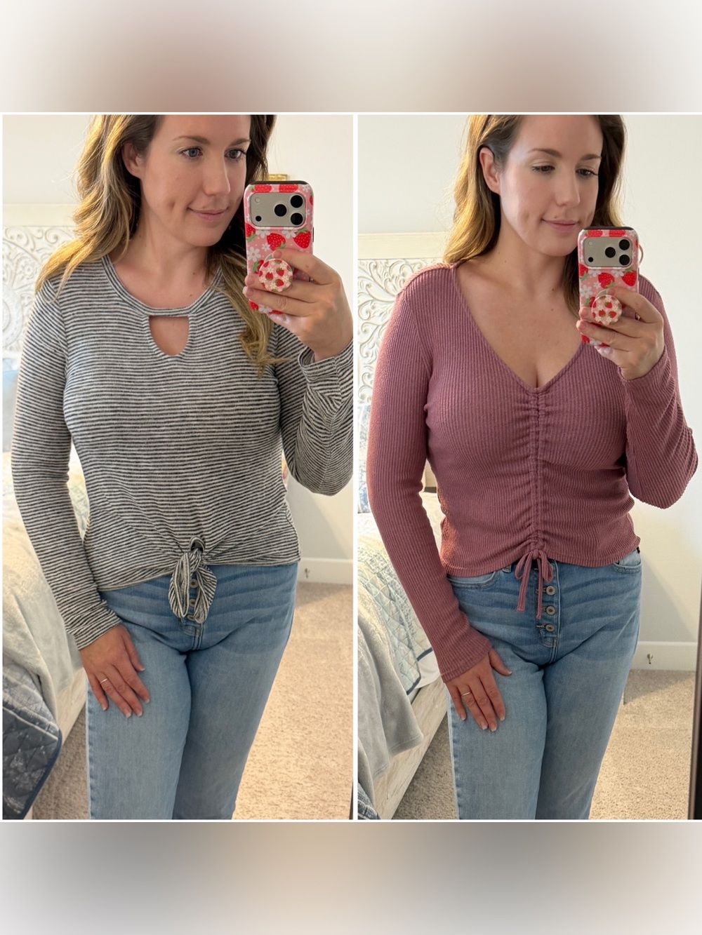 2 Pink Rose Women's Tops